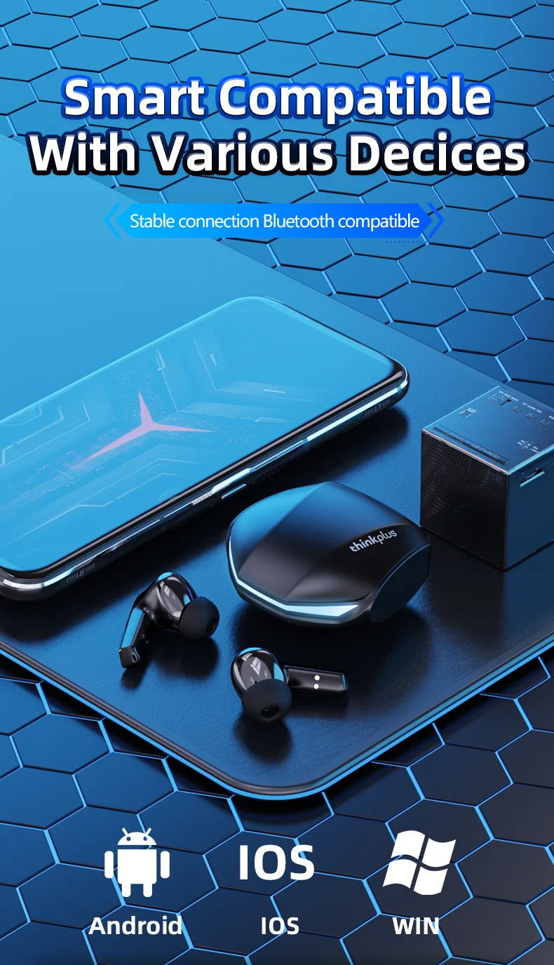 Lenovo GM2 Pro Gaming Headset Bluetooth 5.3 Dual Mode Music Sport Earbuds Noise Reduction Headphones with Mic HD Call