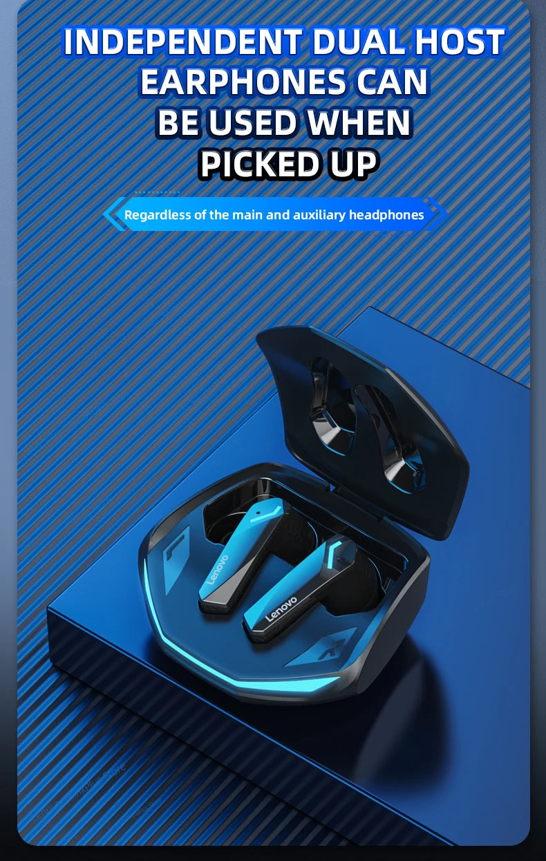 Lenovo GM2 Pro Gaming Headset Bluetooth 5.3 Dual Mode Music Sport Earbuds Noise Reduction Headphones with Mic HD Call