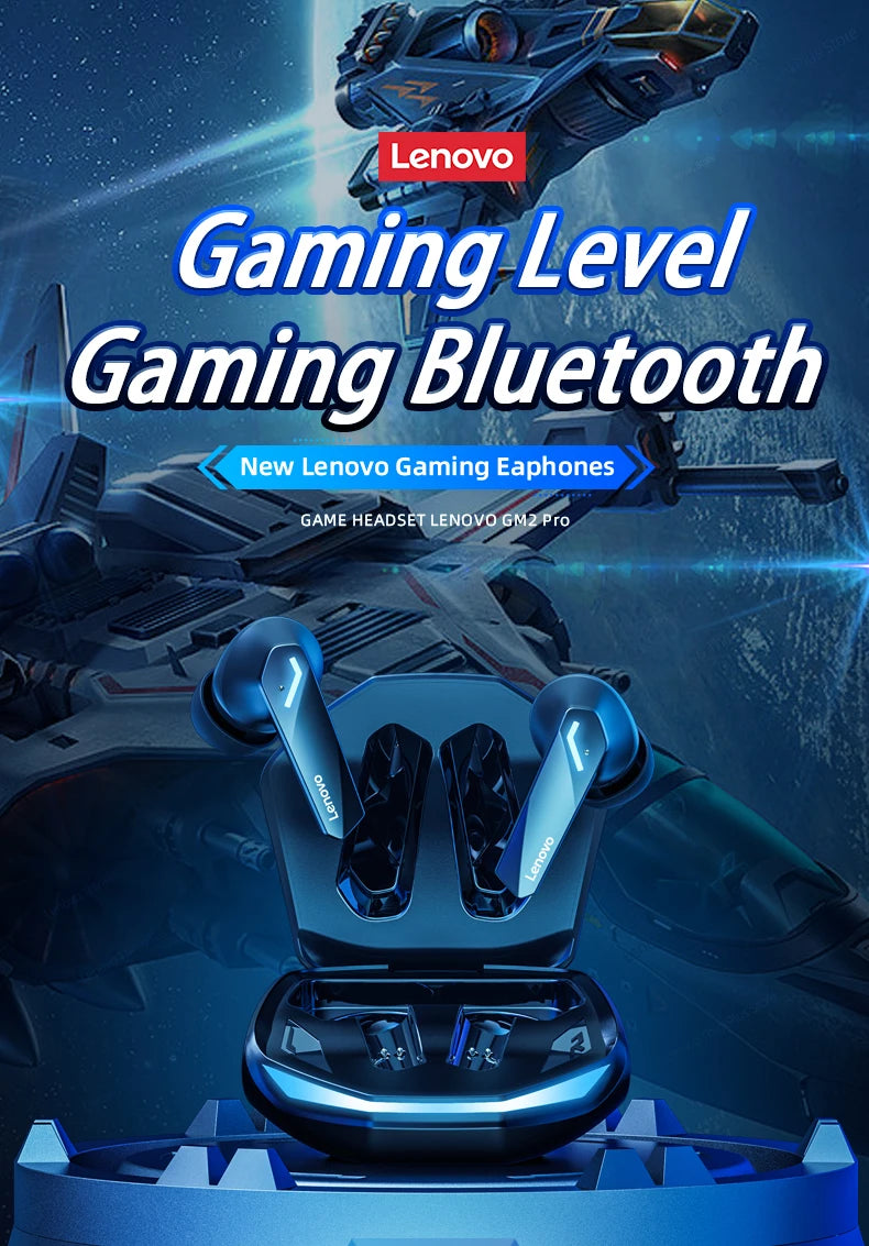 Lenovo GM2 Pro Gaming Headset Bluetooth 5.3 Dual Mode Music Sport Earbuds Noise Reduction Headphones with Mic HD Call