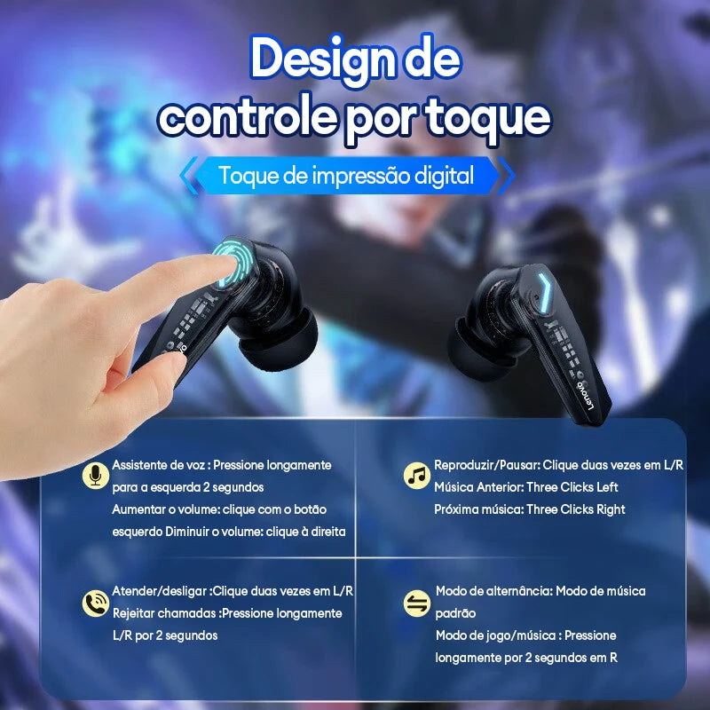 Lenovo GM2 Pro Gaming Headset Bluetooth 5.3 Dual Mode Music Sport Earbuds Noise Reduction Headphones with Mic HD Call
